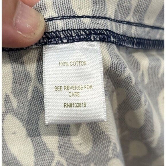 Garnet Hill Size 18 Plus Fish Print Mini Pencil Skirt Blue 100% Cotton Casual - Picture 9 of 10